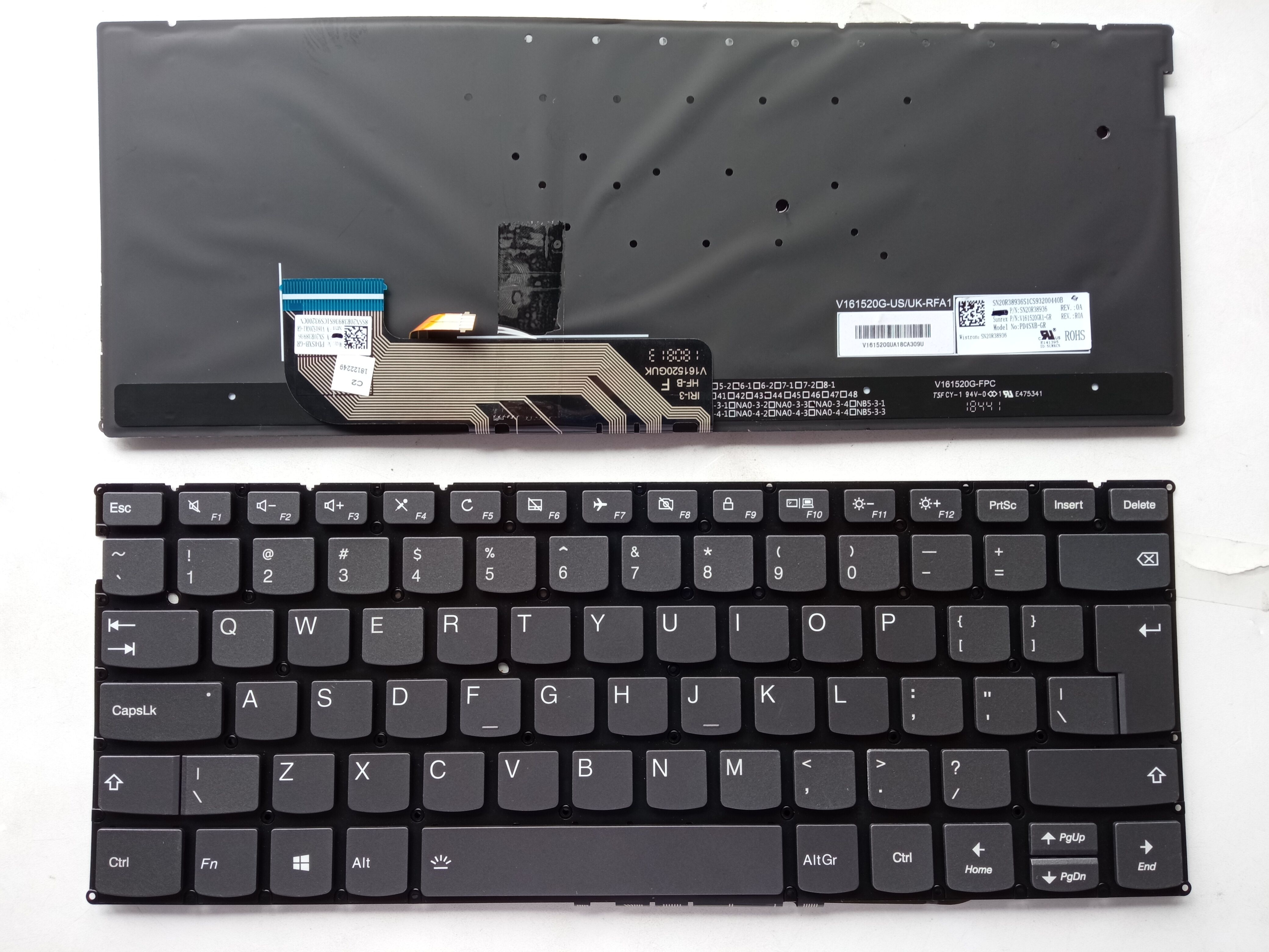 Picture of New Replacement Laptop Keyboard For LENOVO YOGAS730-13 Grey Backlit (OEM) UI Layout
